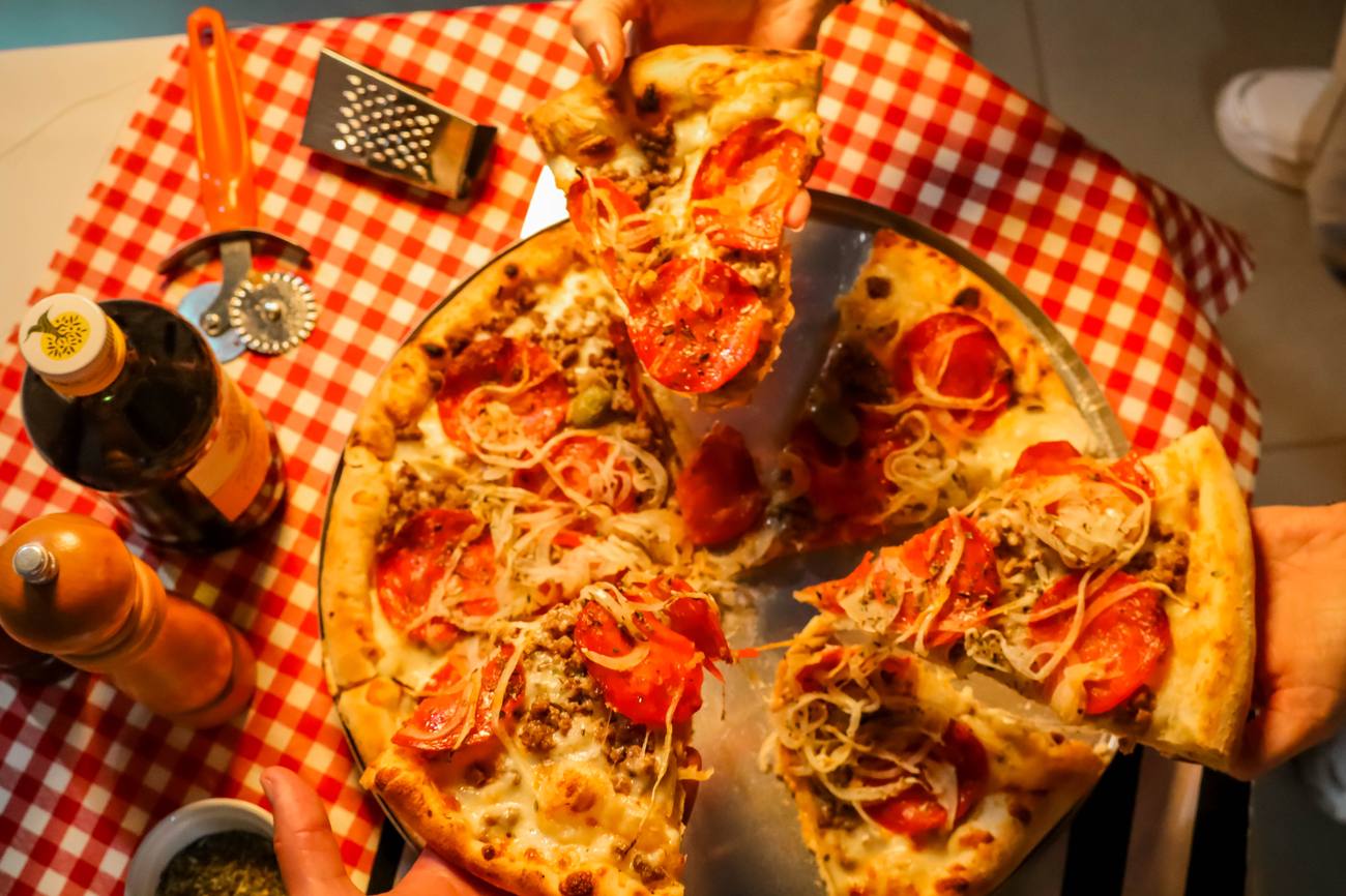 Pizza artesanal da Pizza Dom Netto